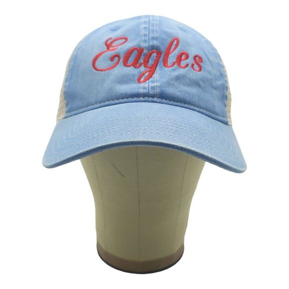 Eagles Denim Embroidered Mesh Snapback Cap Trucker Baseball Hat Comfort Colors - Picture 7 of 12